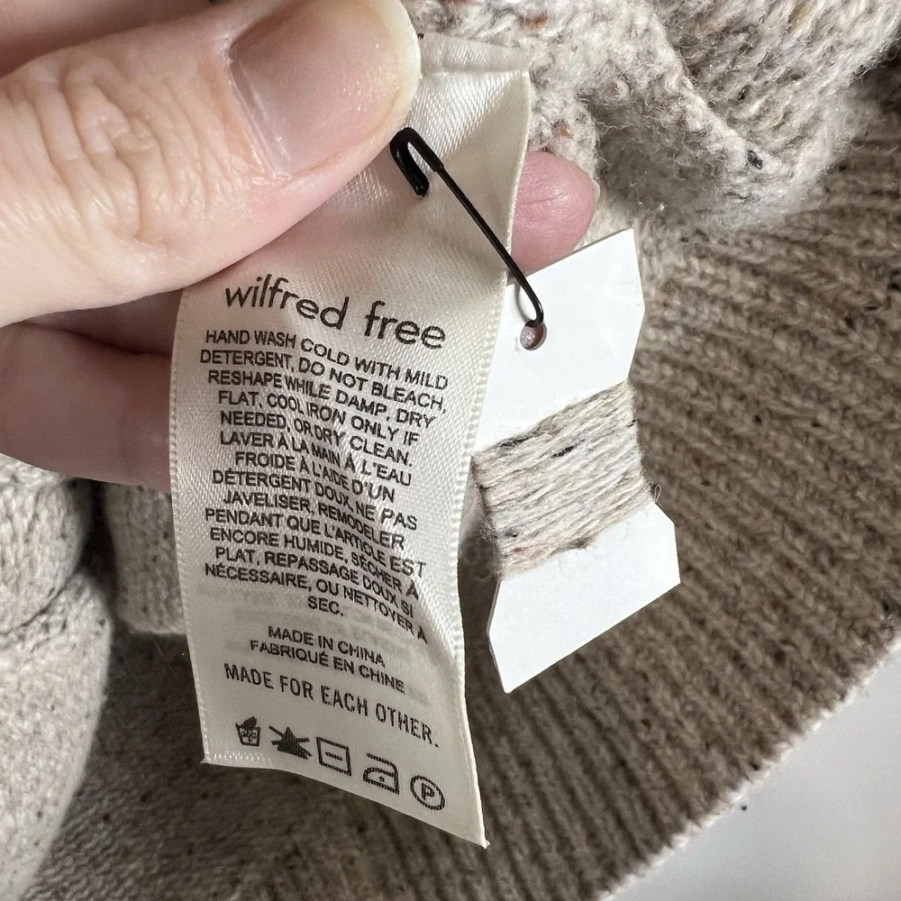 Aritzia Wilfred Free Button Up Grandpa Cardigan Wool Blend Tan Women's Sz‎ 2XS